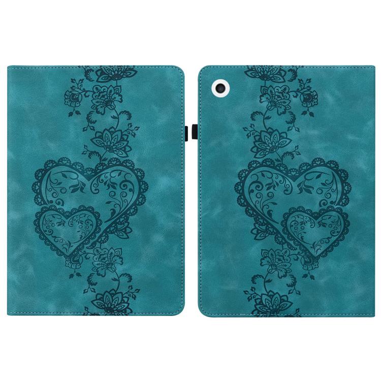 For iPad Air / Air 2 / 9.7 2017 / 2018 Love Hearts Embossed Leather Smart Tablet Case(Green) - iPad 9.7 (2018) & (2017) Cases by buy2fix | Online Shopping UK | buy2fix