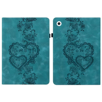 For iPad Air / Air 2 / 9.7 2017 / 2018 Love Hearts Embossed Leather Smart Tablet Case(Green) - iPad 9.7 (2018) & (2017) Cases by buy2fix | Online Shopping UK | buy2fix
