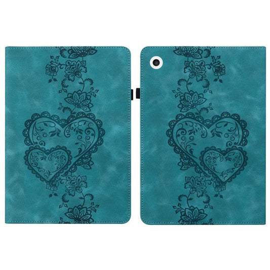 For iPad Air / Air 2 / 9.7 2017 / 2018 Love Hearts Embossed Leather Smart Tablet Case(Green) - iPad 9.7 (2018) & (2017) Cases by buy2fix | Online Shopping UK | buy2fix