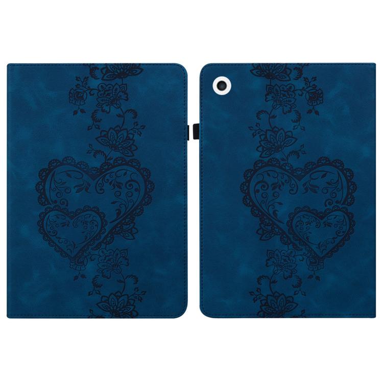 For iPad Air / Air 2 / 9.7 2017 / 2018 Love Hearts Embossed Leather Smart Tablet Case(Dark Blue) - iPad 9.7 (2018) & (2017) Cases by buy2fix | Online Shopping UK | buy2fix