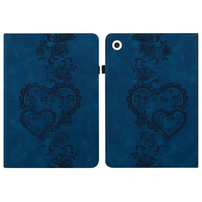 For iPad Air / Air 2 / 9.7 2017 / 2018 Love Hearts Embossed Leather Smart Tablet Case(Dark Blue) - iPad 9.7 (2018) & (2017) Cases by buy2fix | Online Shopping UK | buy2fix