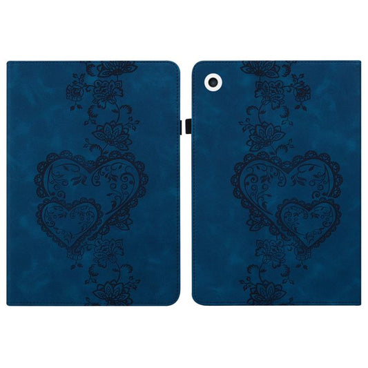 For iPad Air / Air 2 / 9.7 2017 / 2018 Love Hearts Embossed Leather Smart Tablet Case(Dark Blue) - iPad 9.7 (2018) & (2017) Cases by buy2fix | Online Shopping UK | buy2fix