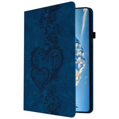 For iPad Air / Air 2 / 9.7 2017 / 2018 Love Hearts Embossed Leather Smart Tablet Case(Dark Blue) - iPad 9.7 (2018) & (2017) Cases by buy2fix | Online Shopping UK | buy2fix