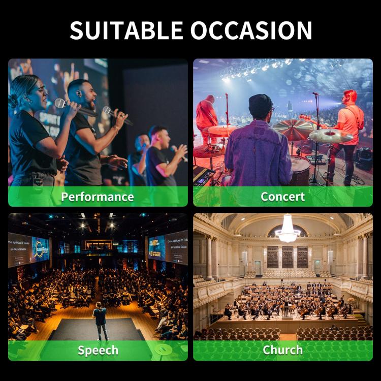 XTUGA SEM200 Wireless Stereo Stage Performance Professional In-ear Monitor System 2 BodyPacks + Transmitter - Microphone by XTUGA | Online Shopping UK | buy2fix