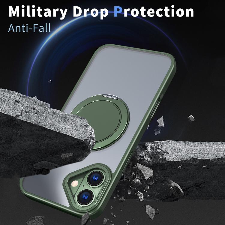 For iPhone 16 Plus 360-degree Rotating MagSafe Magnetic Holder Phone Case(Green) - iPhone 16 Plus Cases by buy2fix | Online Shopping UK | buy2fix