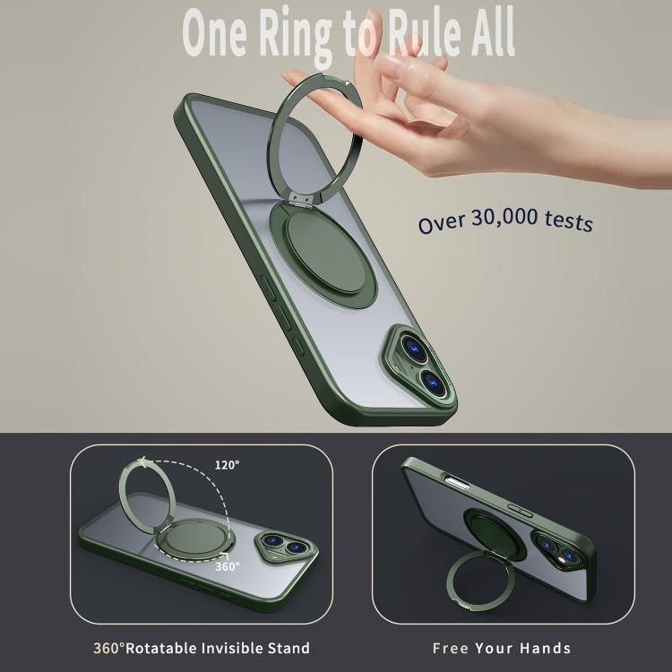 For iPhone 16 Plus 360-degree Rotating MagSafe Magnetic Holder Phone Case(Green) - iPhone 16 Plus Cases by buy2fix | Online Shopping UK | buy2fix