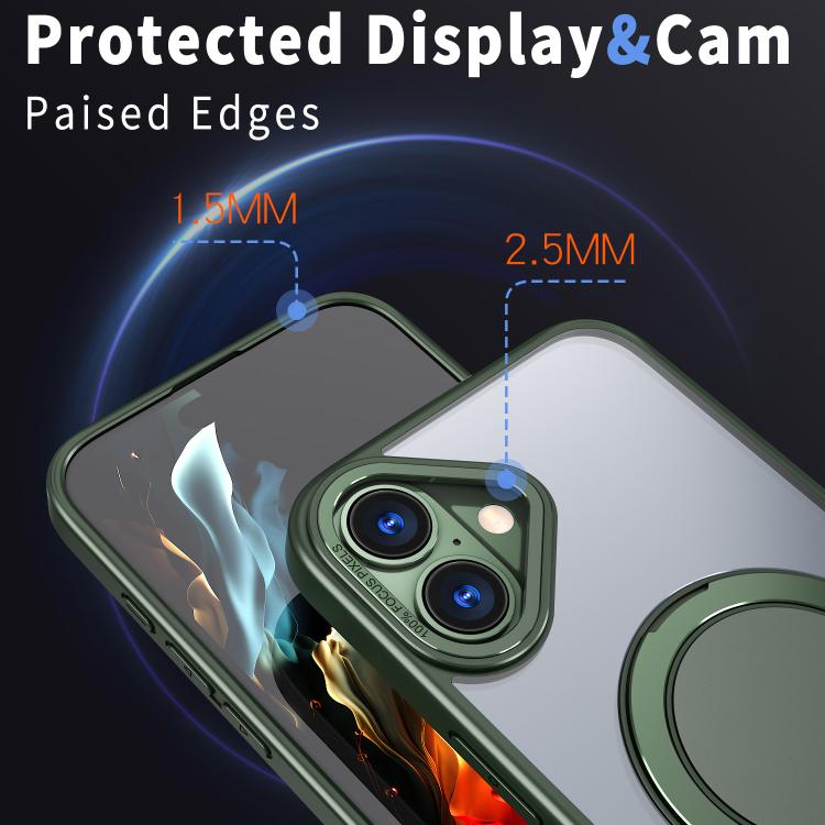 For iPhone 16 Plus 360-degree Rotating MagSafe Magnetic Holder Phone Case(Green) - iPhone 16 Plus Cases by buy2fix | Online Shopping UK | buy2fix