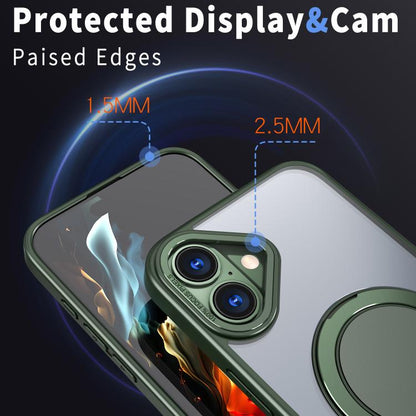 For iPhone 16 Plus 360-degree Rotating MagSafe Magnetic Holder Phone Case(Green) - iPhone 16 Plus Cases by buy2fix | Online Shopping UK | buy2fix