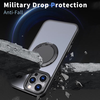 For iPhone 16 Pro 360-degree Rotating MagSafe Magnetic Holder Phone Case(Black) - iPhone 16 Pro Cases by buy2fix | Online Shopping UK | buy2fix