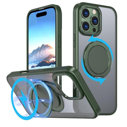 For iPhone 16 Pro 360-degree Rotating MagSafe Magnetic Holder Phone Case(Green) - iPhone 16 Pro Cases by buy2fix | Online Shopping UK | buy2fix