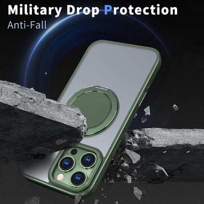 For iPhone 16 Pro 360-degree Rotating MagSafe Magnetic Holder Phone Case(Green) - iPhone 16 Pro Cases by buy2fix | Online Shopping UK | buy2fix