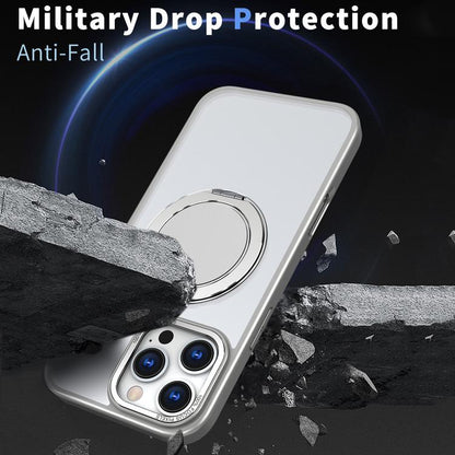 For iPhone 16 Pro 360-degree Rotating MagSafe Magnetic Holder Phone Case(Titanium Grey) - iPhone 16 Pro Cases by buy2fix | Online Shopping UK | buy2fix