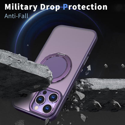 For iPhone 16 Pro 360-degree Rotating MagSafe Magnetic Holder Phone Case(Purple) - iPhone 16 Pro Cases by buy2fix | Online Shopping UK | buy2fix