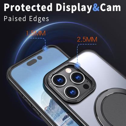 For iPhone 16 Pro Max 360-degree Rotating MagSafe Magnetic Holder Phone Case(Black) - iPhone 16 Pro Max Cases by buy2fix | Online Shopping UK | buy2fix