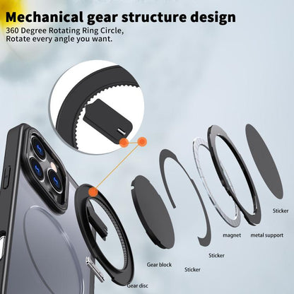 For iPhone 16 Pro Max 360-degree Rotating MagSafe Magnetic Holder Phone Case(Black) - iPhone 16 Pro Max Cases by buy2fix | Online Shopping UK | buy2fix
