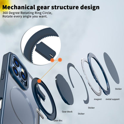 For iPhone 16 Pro Max 360-degree Rotating MagSafe Magnetic Holder Phone Case(Blue) - iPhone 16 Pro Max Cases by buy2fix | Online Shopping UK | buy2fix