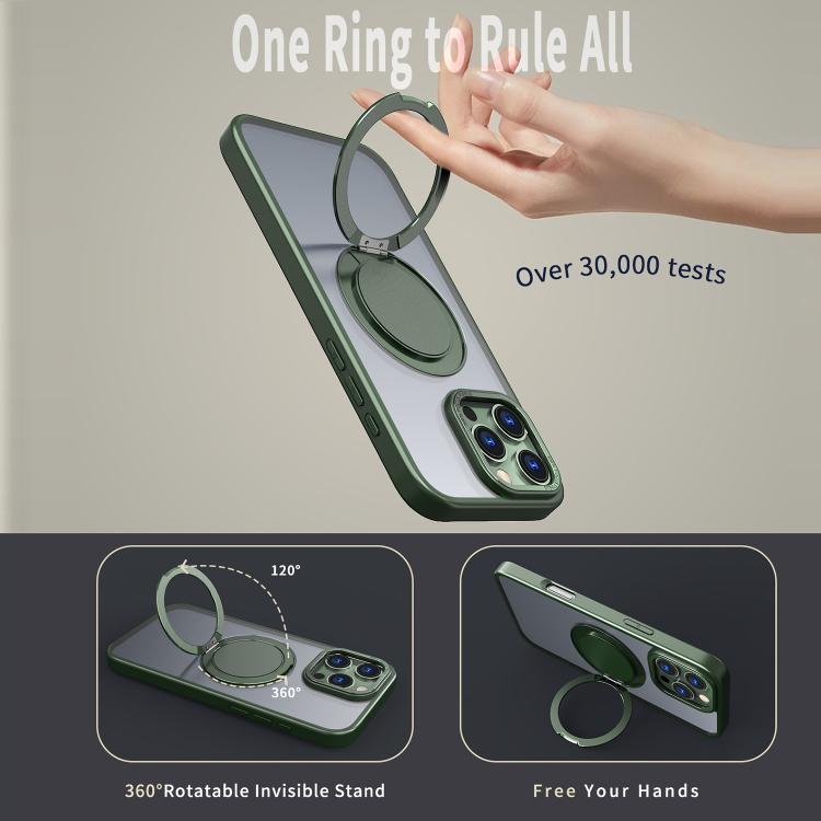 For iPhone 16 Pro Max 360-degree Rotating MagSafe Magnetic Holder Phone Case(Green) - iPhone 16 Pro Max Cases by buy2fix | Online Shopping UK | buy2fix