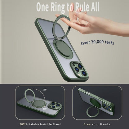 For iPhone 16 Pro Max 360-degree Rotating MagSafe Magnetic Holder Phone Case(Green) - iPhone 16 Pro Max Cases by buy2fix | Online Shopping UK | buy2fix