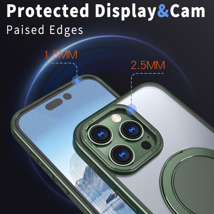 For iPhone 16 Pro Max 360-degree Rotating MagSafe Magnetic Holder Phone Case(Green) - iPhone 16 Pro Max Cases by buy2fix | Online Shopping UK | buy2fix