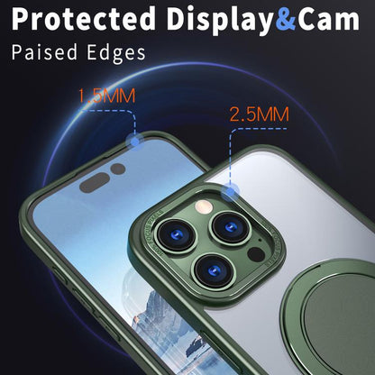 For iPhone 16 Pro Max 360-degree Rotating MagSafe Magnetic Holder Phone Case(Green) - iPhone 16 Pro Max Cases by buy2fix | Online Shopping UK | buy2fix