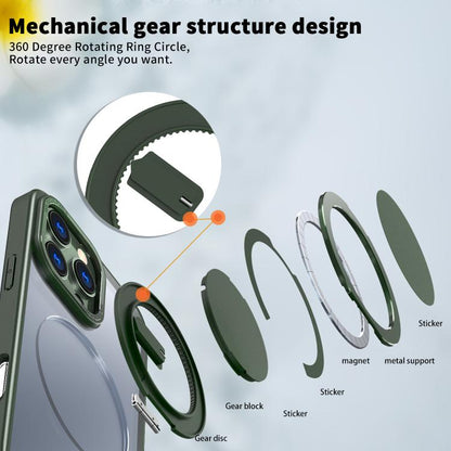 For iPhone 16 Pro Max 360-degree Rotating MagSafe Magnetic Holder Phone Case(Green) - iPhone 16 Pro Max Cases by buy2fix | Online Shopping UK | buy2fix