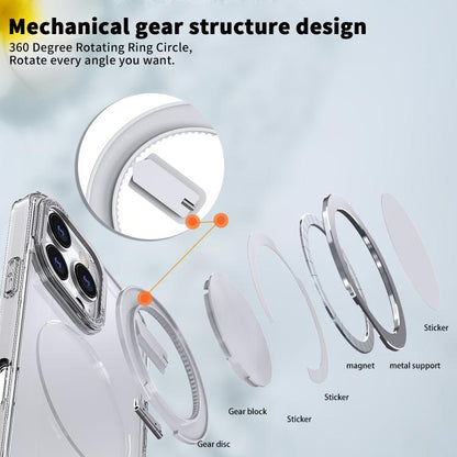 For iPhone 16 Pro Max 360-degree Rotating MagSafe Magnetic Holder Phone Case(Transparent) - iPhone 16 Pro Max Cases by buy2fix | Online Shopping UK | buy2fix