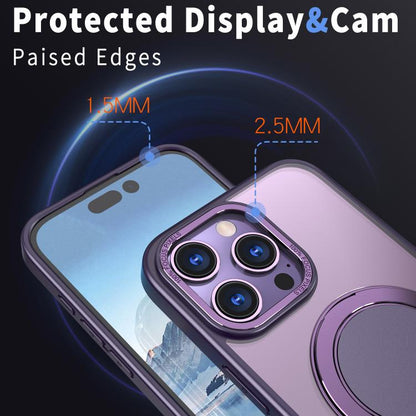 For iPhone 16 Pro Max 360-degree Rotating MagSafe Magnetic Holder Phone Case(Purple) - iPhone 16 Pro Max Cases by buy2fix | Online Shopping UK | buy2fix