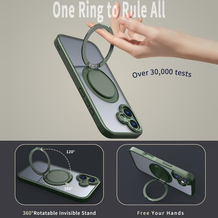 For iPhone 17 360-degree Rotating MagSafe Magnetic Holder Phone Case(Green) - iPhone 17 Cases by buy2fix | Online Shopping UK | buy2fix