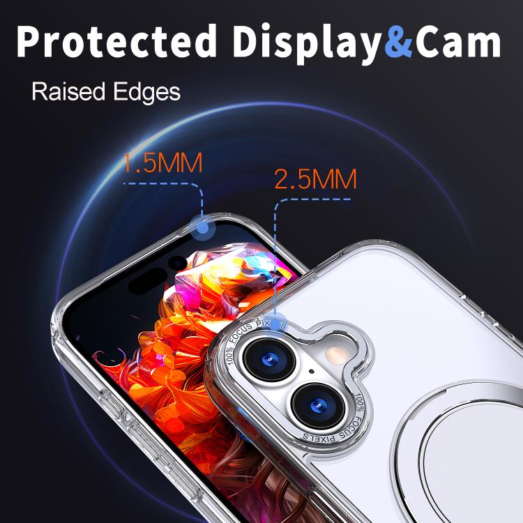 For iPhone 17 360-degree Rotating MagSafe Magnetic Holder Phone Case(Transparent) - iPhone 17 Cases by buy2fix | Online Shopping UK | buy2fix