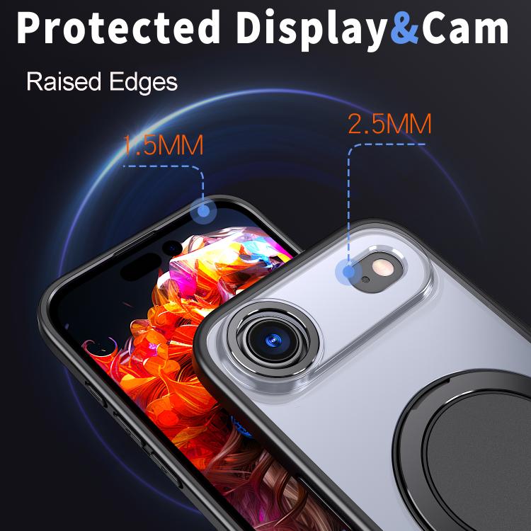 For iPhone Air 360-degree Rotating MagSafe Magnetic Holder Phone Case(Black) - iPhone Air Cases by buy2fix | Online Shopping UK | buy2fix