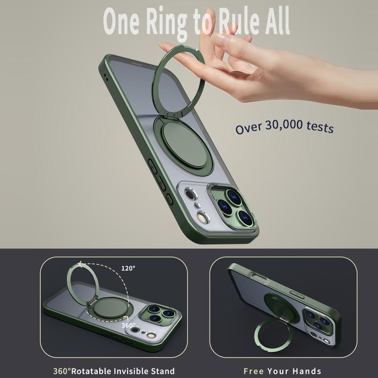 For iPhone 17 Pro 360-degree Rotating MagSafe Magnetic Holder Phone Case(Green) - iPhone 17 Pro Cases by buy2fix | Online Shopping UK | buy2fix