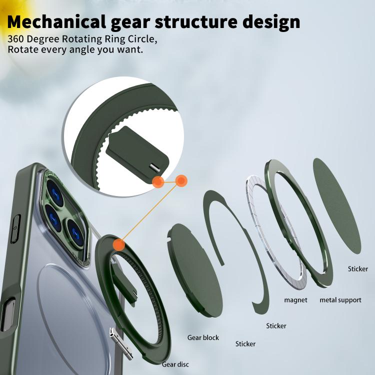 For iPhone 17 Pro 360-degree Rotating MagSafe Magnetic Holder Phone Case(Green) - iPhone 17 Pro Cases by buy2fix | Online Shopping UK | buy2fix