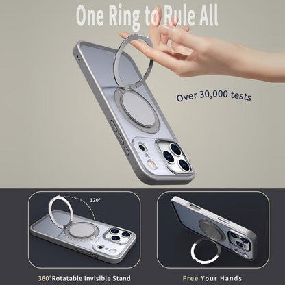 For iPhone 17 Pro 360-degree Rotating MagSafe Magnetic Holder Phone Case(Titanium Grey) - iPhone 17 Pro Cases by buy2fix | Online Shopping UK | buy2fix