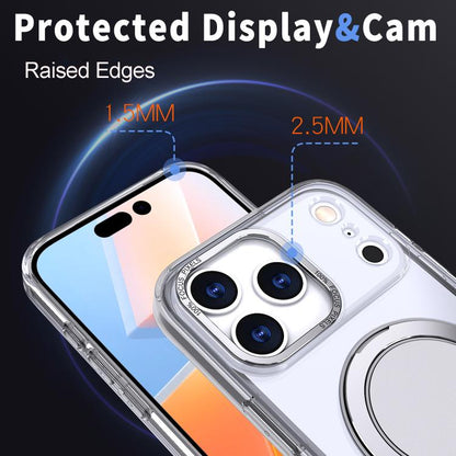 For iPhone 17 Pro 360-degree Rotating MagSafe Magnetic Holder Phone Case(Transparent) - iPhone 17 Pro Cases by buy2fix | Online Shopping UK | buy2fix