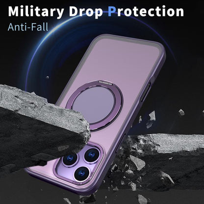 For iPhone 17 Pro 360-degree Rotating MagSafe Magnetic Holder Phone Case(Purple) - iPhone 17 Pro Cases by buy2fix | Online Shopping UK | buy2fix