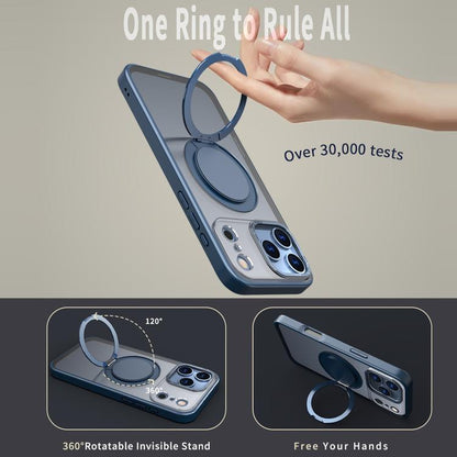 For iPhone 17 Pro Max 360-degree Rotating MagSafe Magnetic Holder Phone Case(Blue) - iPhone 17 Pro Max Cases by buy2fix | Online Shopping UK | buy2fix