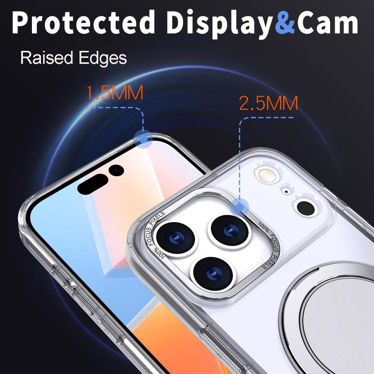 For iPhone 17 Pro Max 360-degree Rotating MagSafe Magnetic Holder Phone Case(Transparent) - iPhone 17 Pro Max Cases by buy2fix | Online Shopping UK | buy2fix