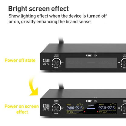 XTUGA U-771 UHF Lapel Two Way Radio Wireless Microphone, 2 Microphone + Host - Microphone by XTUGA | Online Shopping UK | buy2fix