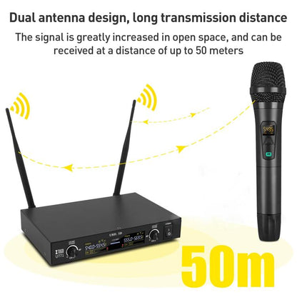 XTUGA U-771 UHF Lapel Two Way Radio Wireless Microphone, 2 BodyPacks + Host - Microphone by XTUGA | Online Shopping UK | buy2fix