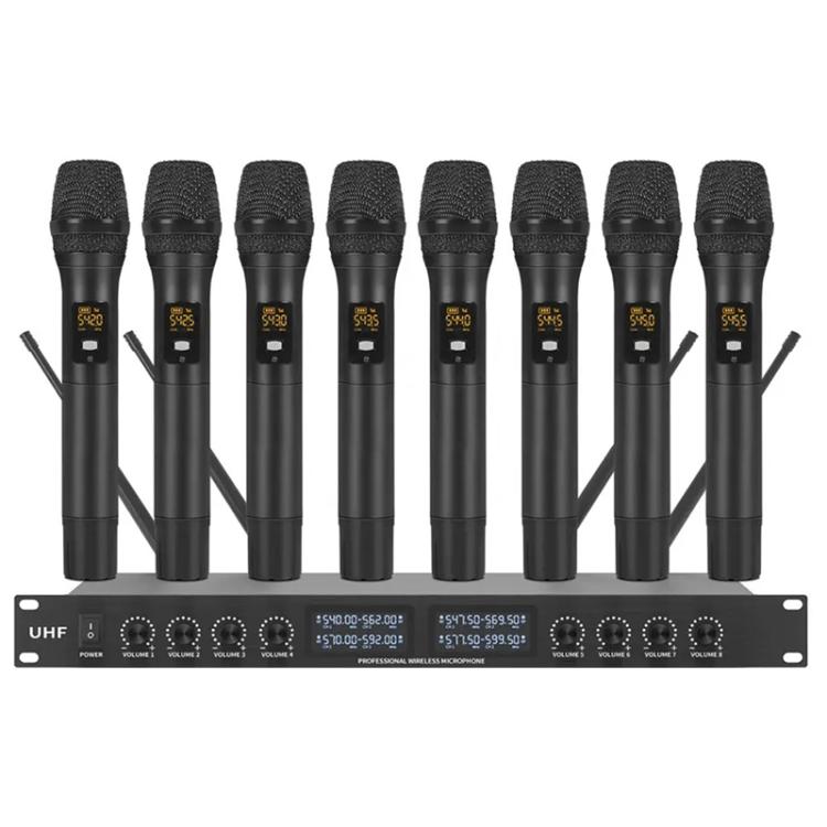 YT8 Wireless 8 Channel UHF Handheld Microphone for Stage Show 8 Handheld Microphones - Microphone by buy2fix | Online Shopping UK | buy2fix