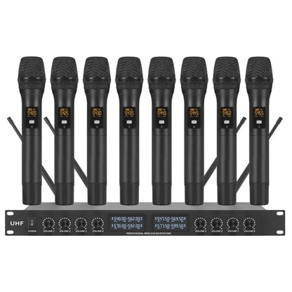 YT8 Wireless 8 Channel UHF Handheld Microphone for Stage Show 8 Handheld Microphones - Microphone by buy2fix | Online Shopping UK | buy2fix