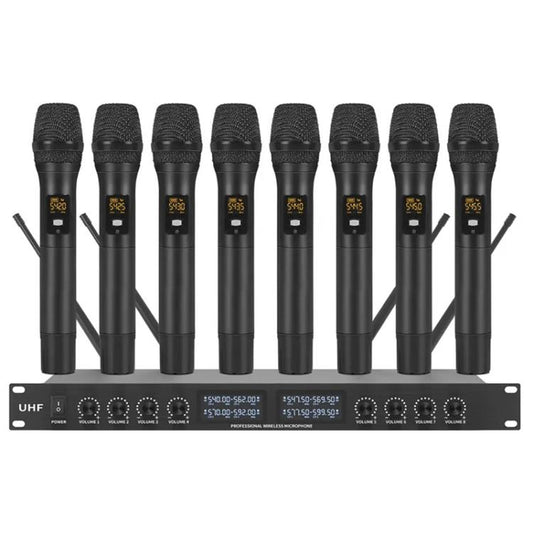 YT8 Wireless 8 Channel UHF Handheld Microphone for Stage Show 8 Handheld Microphones - Microphone by buy2fix | Online Shopping UK | buy2fix