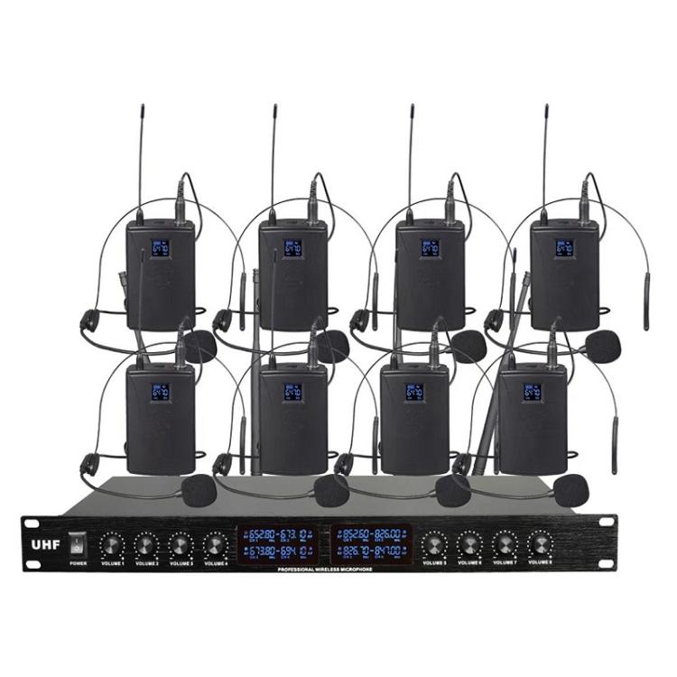 YT8 Wireless 8 Channel UHF Handheld Microphone for Stage Show 8 BodyPacks - Microphone by buy2fix | Online Shopping UK | buy2fix