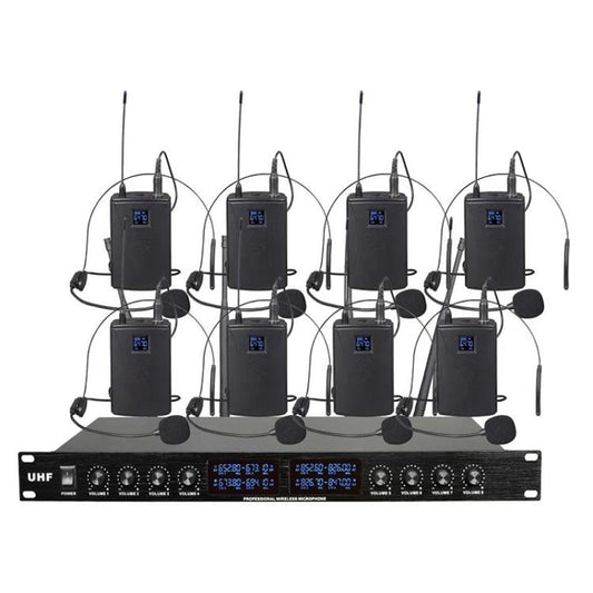 YT8 Wireless 8 Channel UHF Handheld Microphone for Stage Show 8 BodyPacks - Microphone by buy2fix | Online Shopping UK | buy2fix