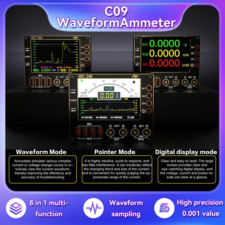 i2C C09 Charge Detection / Voltage Measurement Digital Waveform Ammeter, Model:With Expansion  Board - Test Tools by i2C | Online Shopping UK | buy2fix