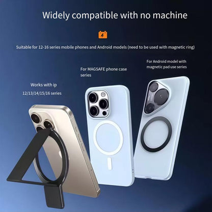 Leather Wristband Strong Magnetic Phone Holder(Orange+Silver) - Ring Holder by buy2fix | Online Shopping UK | buy2fix