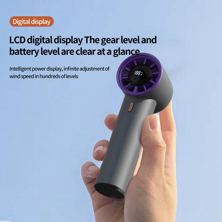 HX-F368 Smart Digital Display High Speed Handheld Fan(Dark Grey) - Electric Fans by buy2fix | Online Shopping UK | buy2fix