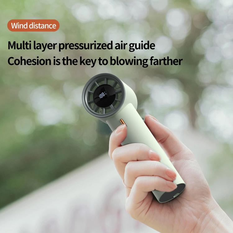 HX-F368 Smart Digital Display High Speed Handheld Fan(Green) - Electric Fans by buy2fix | Online Shopping UK | buy2fix