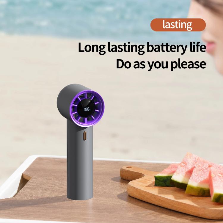 HX-F368 Smart Digital Display High Speed Handheld Fan(Dark Grey) - Electric Fans by buy2fix | Online Shopping UK | buy2fix