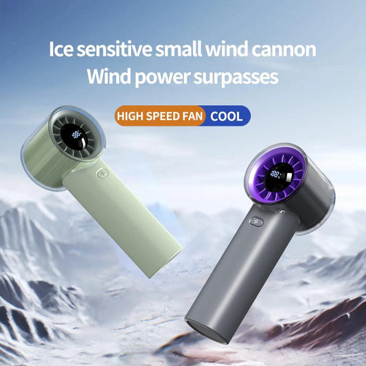 HX-F369 LED Digital Display High Speed Handheld Fan(Dark Grey) - Electric Fans by buy2fix | Online Shopping UK | buy2fix